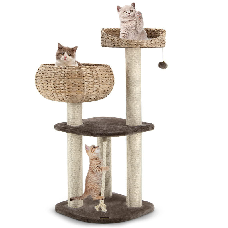 41 Inch Modern Cat Tree Multi Level Cat Tower with Scratching Posts